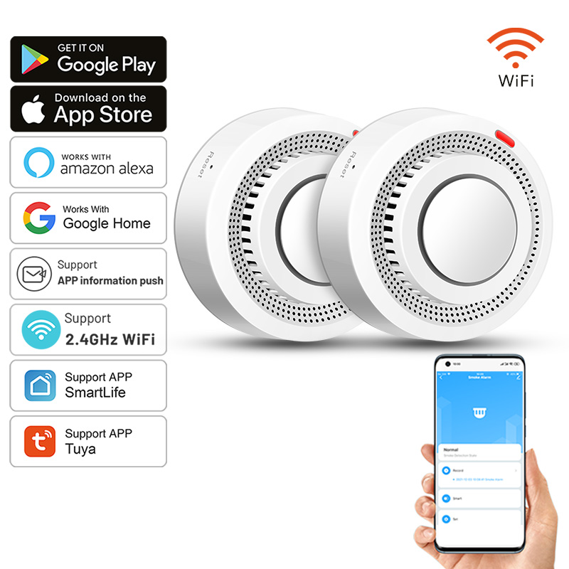Smoke Detector Interconnected - Lot de 2 détecteurs de fumée