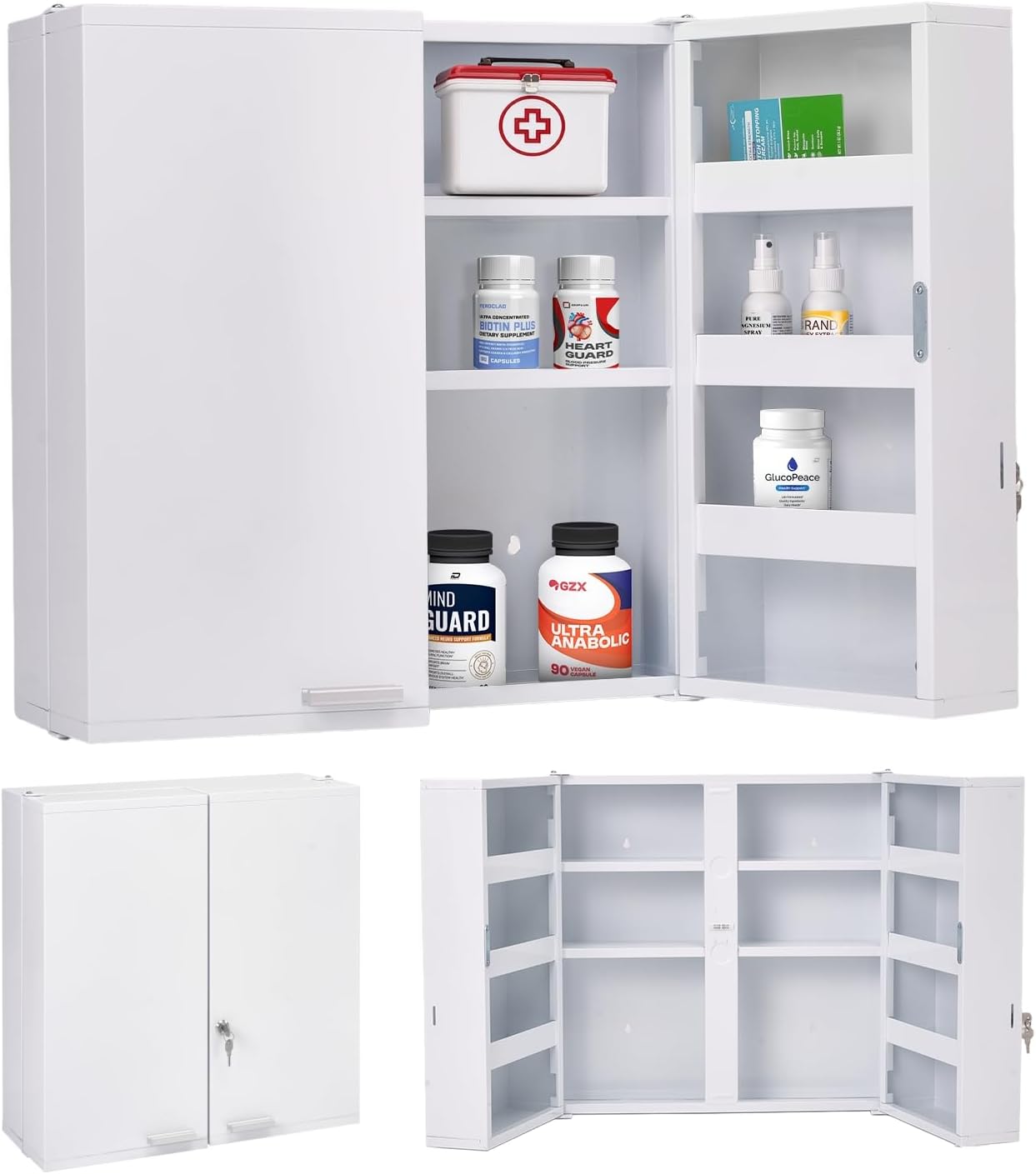 Medicine Cabinet Lock - Grande armoire à pharmacie verrouillable, 11